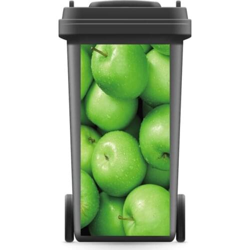 DIY Creative 3D Rubbish Bin Sticker Green Apple Wall Mural Wall Print Decal Removable self adhesive Kitchen Accessories