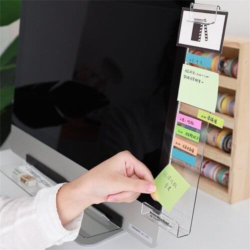 Monitor Memo Board for Sticky Note Computer Side Panel Planner Writing Record Desktop Name Card Phone Holder Holder Stationery