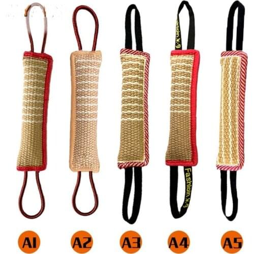 Durable Dog Training Tug Toy Strong Pull Throw For German Shepherd Rottweiler Malinois Agility Equipment Chewing Bite Jute Toys