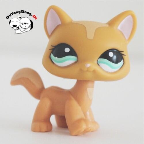 CWM078 Pet Shop Animal Earthy yellow smiling kitten doll action Figure