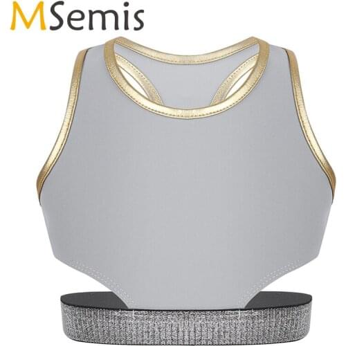 Gymnastics leotard for Girls ballet dance leotard Sleeveless Racer Back Stretchy Tanks Bra Tops Crop Top ballerina dress kids