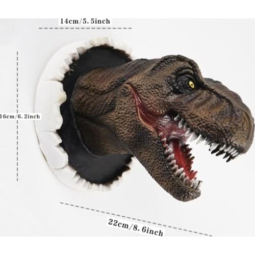 K1KC Wall Sculpture Toy Emulsion Dinosaur Shaped Wall Hanging Supplies Creative Relieve Stress Office Ornaments