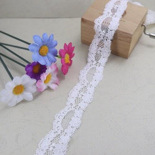 26mm Width Creamy White Elastic Stretch Lace Trim 5 Yards Headband/garment/clothes Elastic Lace
