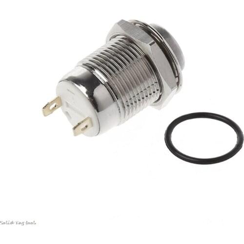12mm Waterproof High Round Metal Momentary Push Button Switch Screw Terminals #319