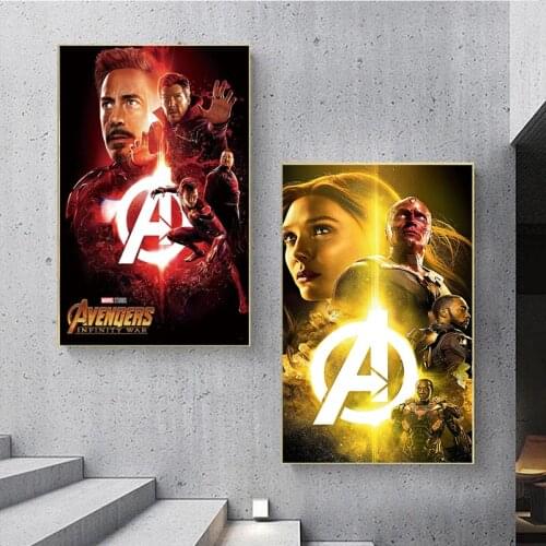 Marvel Avengers Captain America Canvas Painting Superhero Anime Spiderman Iron Man Posters Wall Art Pictures for Room Decoration