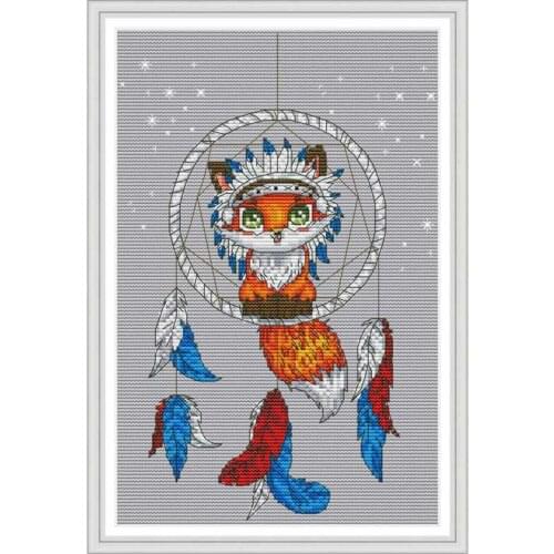 Little fox animals counted 11CT 14CT Cross Stitch Set DIY DMC Chinese Cross-stitch Kit Embroidery Needlework