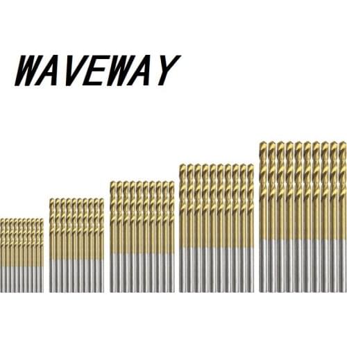 50Pcs Coated HSS High Speed Steel Drill Bits Set Power Tools 1mm 1.5mm 2mm 2.5mm 3mm