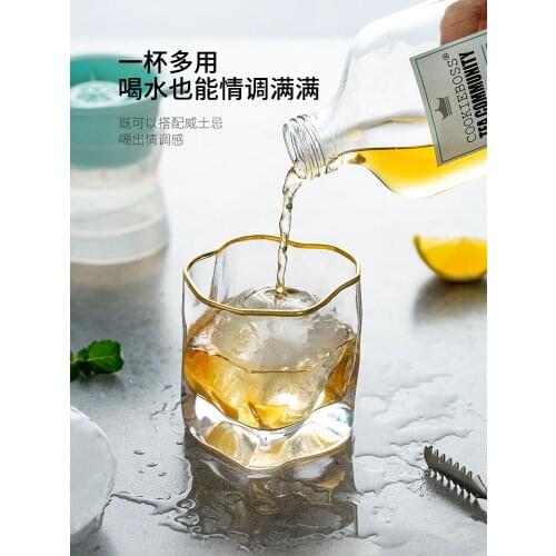 Nordic Creative Glass Cup Transparent Geometric Reusable Glass Cup Whiskey Drink ware Canecas Divertidas Home Decoration BL50BL