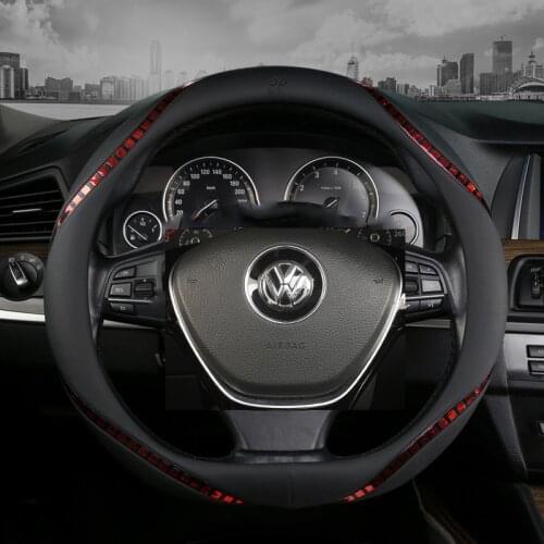 New D Shape Steering Wheel Cover for VW Golf 7 Polo 2014-2019 Scirocco Jetta 6 2017-2019 Santana 2016-2018 Auto Accesorioss