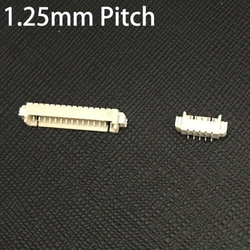 1.25mm Pitch 2P 3P 4P 5P 6P 7P 8P 9P 10P Pins Single Row Horizontal Patch SMD SMT Female Socket Terminal Wafer Connector