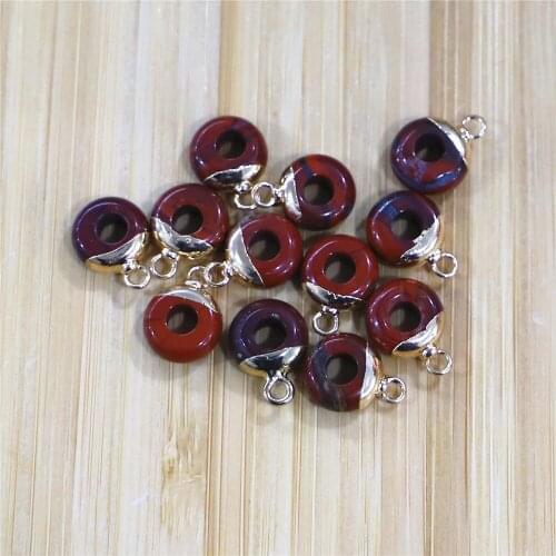 Wholesale 15pcs Natural Crystal Agates Abacus Shape Large Hole Stone Bead Pendant Size 4x10mm, Used To Make Earring Necklace