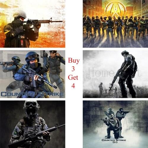 Counter Strike Poster Clear Image Wall Stickers Home Decoration High Quality Prints White Coated Paper home art Brand