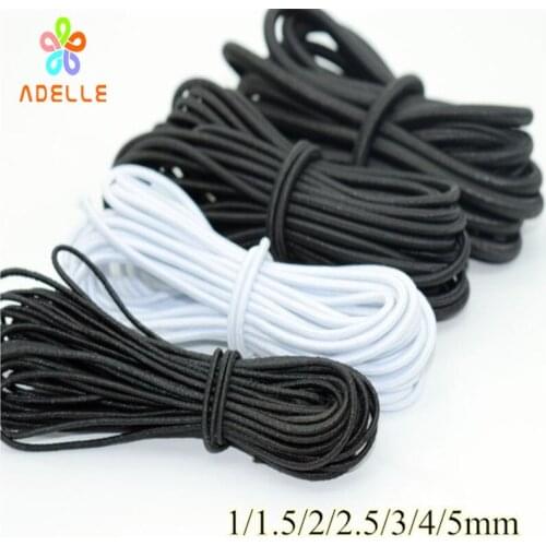 White/Black Elastic band cord 1/1.5/2/2.5/3/4/5mm DIY craft Ribbon Dressing Sewing Trimming free shipping HOT