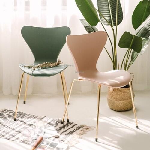 Nordic Dining Chair Home Modern Minimalist Restaurant Plastic Chair Back Negotiation Chair Leisure Light Luxury Makeup