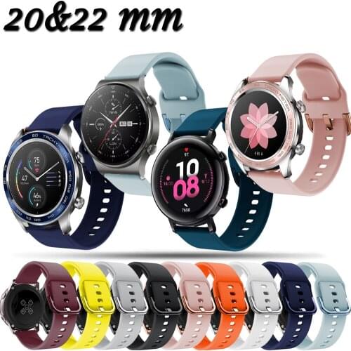 Sport Silicone 20 22mm strap For Huawei watch 3 3 Pro GT 2 46/42mm smart watch Replacement wristband For Honor magic 2 46/GT 2e