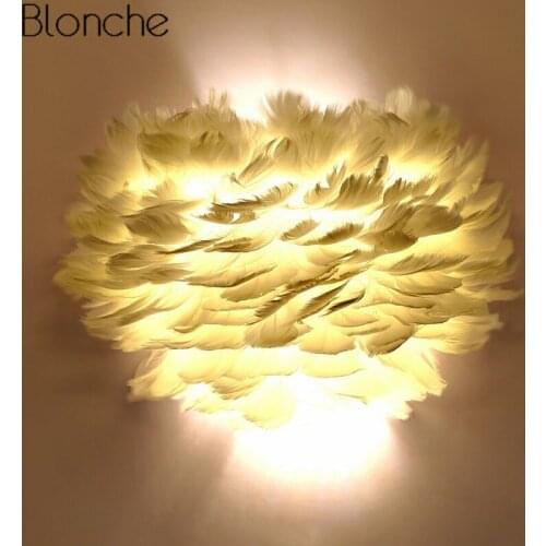 Modern Wall Lamp Feather Wall Sconce Lights Dream Romantic LED Lamp for Home Living Room Kitchen Bedroom Decor Lighting Fixtures