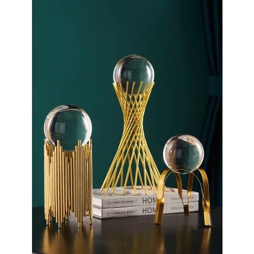 Modern Metal Decoration High-end Crystal Ball Living Room TV Cabinet Decor New House Housewarming New Home Gifts