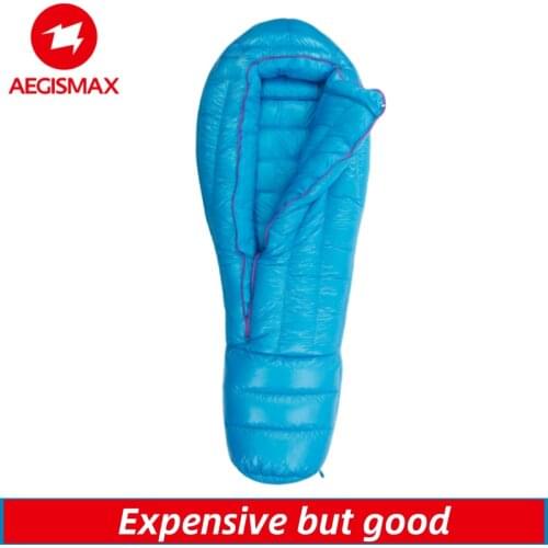 AEGISMAX ULTRA Surrounded Mummy White Goose Down 95% fill Ultralight 1.5kg Sleeping Bag 850FP Waterproof for extreme cold weathe