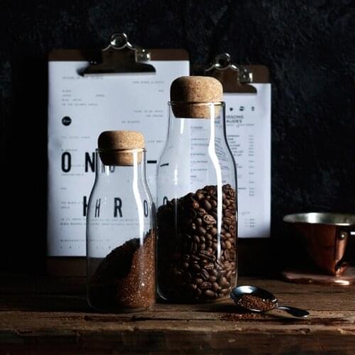 Cork Glass Seal Coffee Beans Candy Storage Bottle Modern European Style Home Office Storage jar Organizer