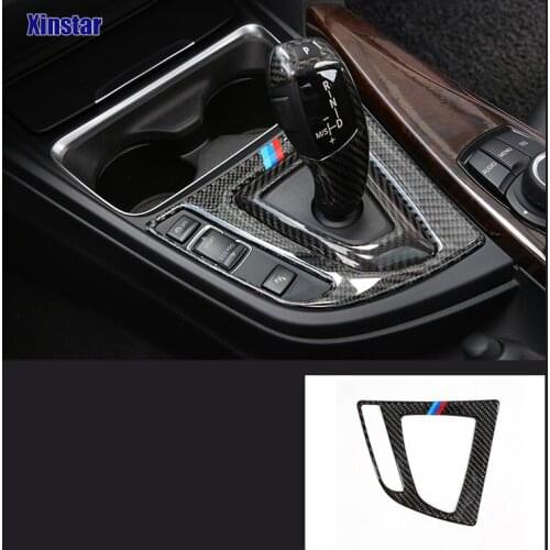 Carbon fiber M power perfermance Car gear shift decoration sticker for BMW 2013-2017 3 series F30 316 320 328 330 335