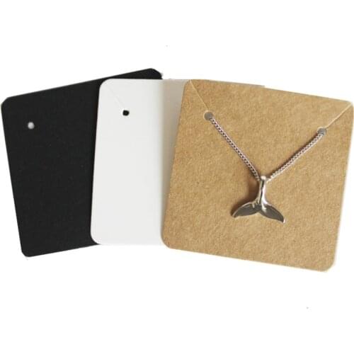 5*5CM 50PCS Colorful Square Blank Kraft Paper Jewelry Necklace Cards Label Tags Handmade DIY Accessories Wholesale