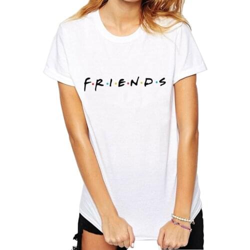 Womens Fashion Casual Tops Letter Printed T-shirt Funny Casual Pullovers Plus Size Best Friends Tv T Shirt Show Tee Shirt Femme