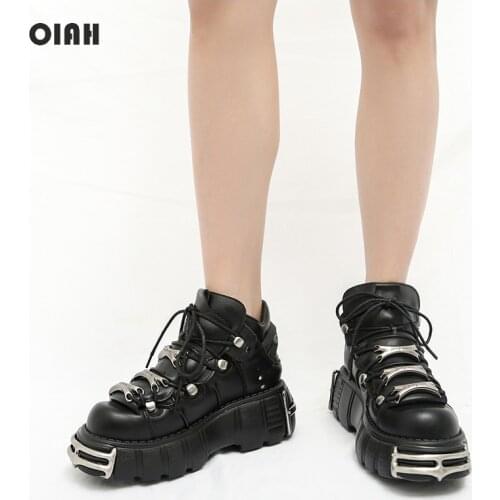OIAH 2020 Vintage Style Daddy Shoes lace-up Shoes Lolita Gothic JK Uniform Shoes Punk Platform Shoes Woman