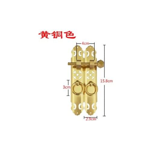 04Chinese style pure Brass Antique classic double door shoe clothing wine book cabinet door engraved straight bar handle