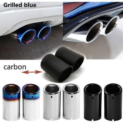 1 Pair Titanium Black Car Exhaust System Muffler Exhaust Tail Pipe Tip for BMW E90 E92 325i 328i 2006-2010 Auto Accessories