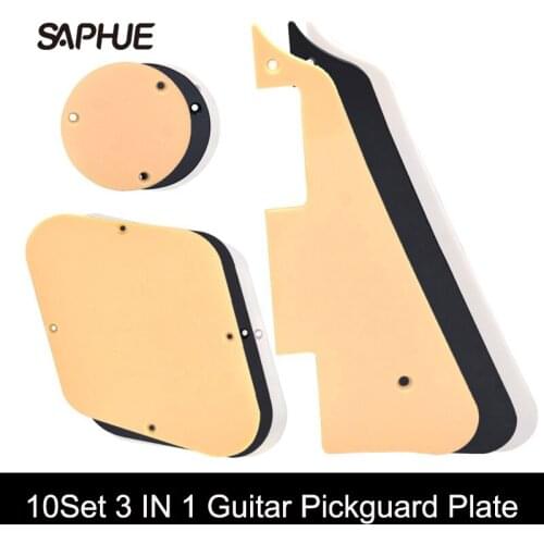 10set 3 in 1 Plastic Pickguard Cavity Switch Cover for LP Electric Guitar Black/Cream/White