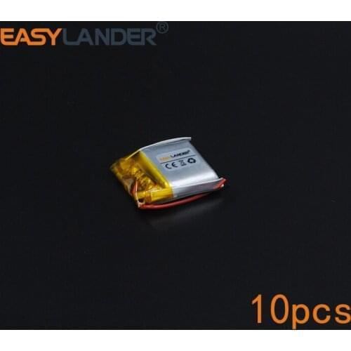 10pcs/Lot 3.7V 220mAh Rechargeable li Polymer Li-ion Battery For bluetooth headset mouse Bracelet Wrist Watch 602020 062020