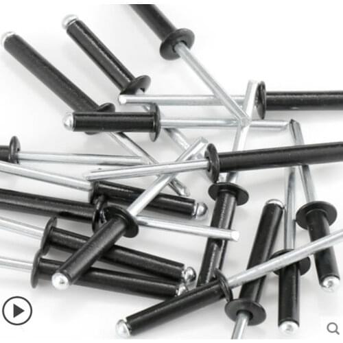 50PCS/30PCS/20PCS M2.4 M3 M3.2 M4 M5 M6 black Aluminium Mushroon Head Break Mandrel Blind Rivets Nail Pop Rivets