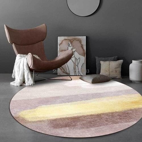 200cm Fashion Modern Fresh Meat Powder Yellow Abstract Watercolor Living Room Bedroom Hanging Basket Chair Round Floor Mat