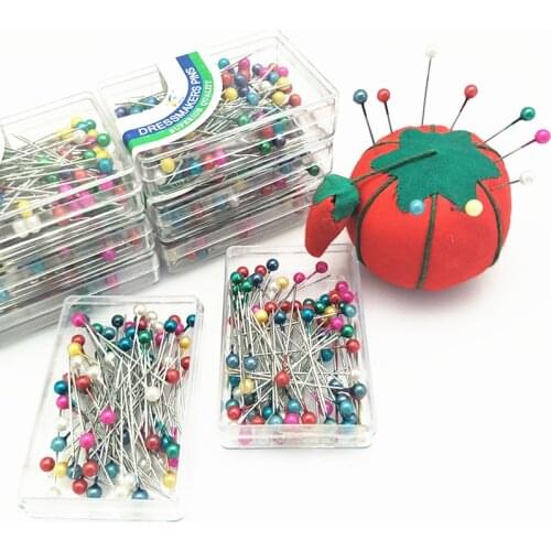 300 pcs/lot Round Pearl Head Dressmaking Pins Weddings Corsage Florists Sewing Pin with box accessories tools GYH AA7659