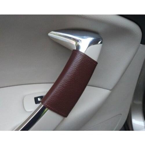 4PCS/SET Car Door handle Protective Leather Cover Door handle leather case For Citroen C5 Interior upgrades