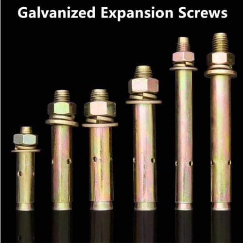 5Pcs/set M6-M12 Carbon Steel Galvanized Expansion Screw Bolt Universal Fastener Hardware Accessories For Concrete Wall DIY