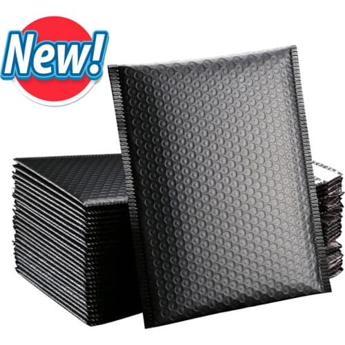 50Pcs Black Poly Bubble Mailer Bubble Mailers Padded Envelopes for Gift Packaging Lined Poly Mailer Self Seal 13 x 18cm Bag