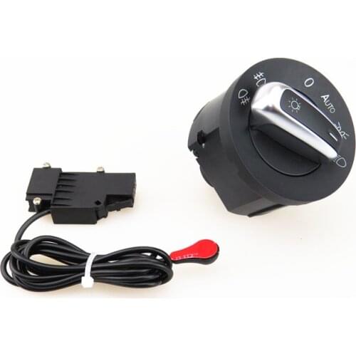 AZQFZ Chrome Auto Headlight Switch Knob Control Button Light Sensor Module For VW Jetta MK5 Passat B6 Tiguan Golf 5 6 Scirocco