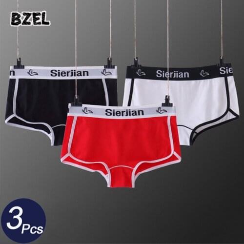 BZEL 3Pcs/lot Sexy Women Sport Panties Underwear Seamless Letter Cotton Briefs Low Rise Female Solid Panty Comfort Lady Lingerie