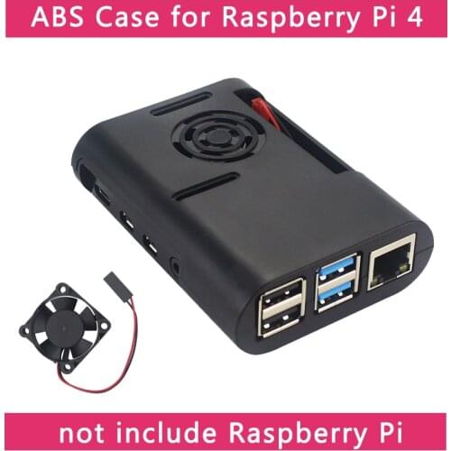 Raspberry Pi 4 Model B ABS Case Black Transparent Box Enclosure Shell support Cooling Fan for Raspberry Pi 4