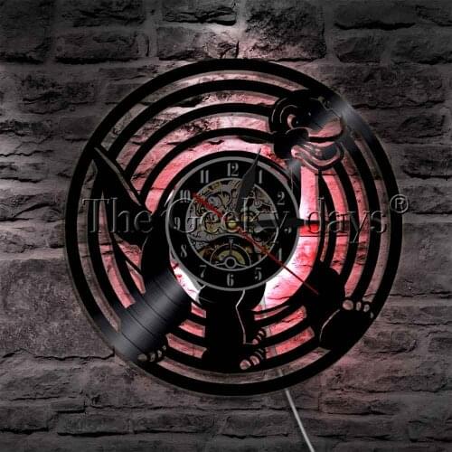 Dinosaur Wall Lamp LED Wall Decor Dino Vinyl Record Wall Clock with LED Backlight Kid Room Night Light