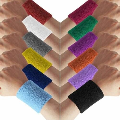 Cotton Sweatband Sports WristBand Tennis Yoga Arm Sweat Absorbed Sleeve Towel Band Bracers Wrist Wrap Terry Cloth