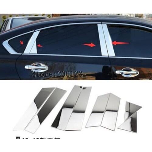 For Nissan Altima Teana 2013 2014 2015 2016 2017 2018 Chrome Pillar Post Cover Stainless Steel Window Bezel Trim Molding Styling
