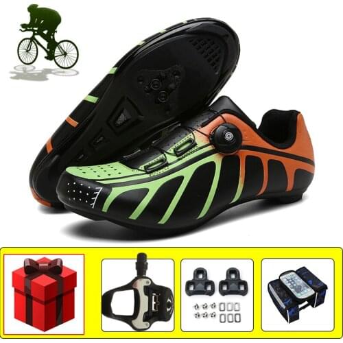 Unisex Cycling Sneakers Sapatilha Ciclismo Breathable Self-locking Outdoor Bicicleta Triatlon Flat Shoes Add Pedals Footwear
