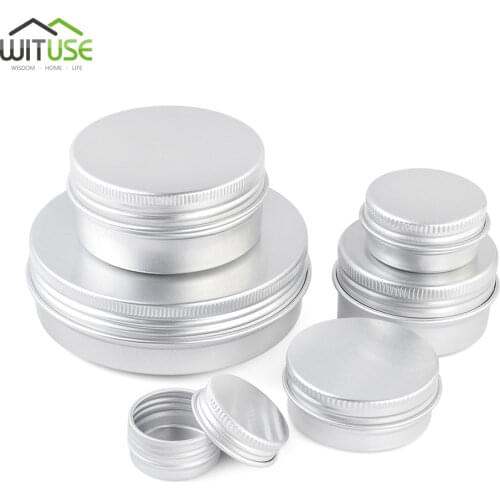 1PCS 5g 10g 15g 30g 50g 100g Aluminum Tin Jars Metal 50ml Empty Cosmetic Face Care Eye Cream Lip Balm Gloss Packaging Container