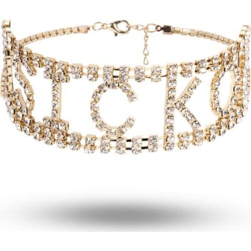 2021 Trendy Diamond Letters PRINCESS&SICKO Necklace Alloy Necklace Choker Necklace for Women Accessories Fashion Jewellery