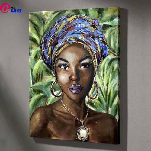 5d Diamond Painting Set Portrait 5D Diamond Embroidery Cross Stitch African Woman Pictures Of Rhinestones Full Mosaic Wall Art
