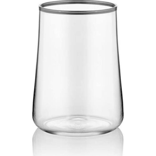 Koleksiyon Aheste Set of 6 Small Glass-Mat Silver Colour Rim