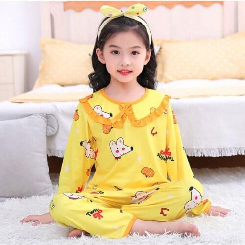 Kids Pajama Autumn Long Sleeve Childrens Pajamas Set Cartoon Sweet Princess Sleepwear Casual Girls Homewear Spring PJS Clothes