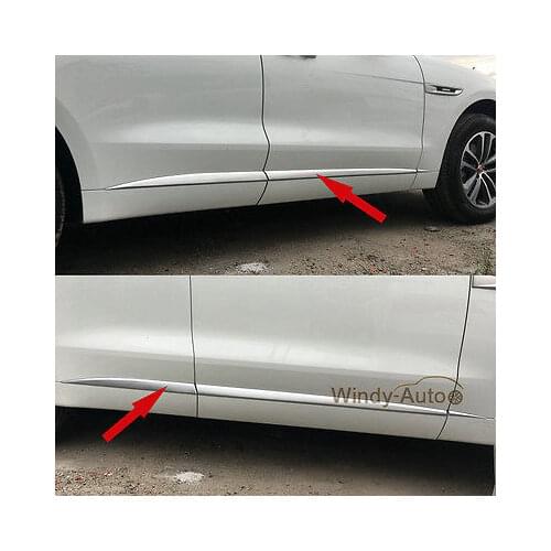Fit For Jaguar F-pace 2016 2017 2018 Chrome ABS Body Side Overlay Molding Trim